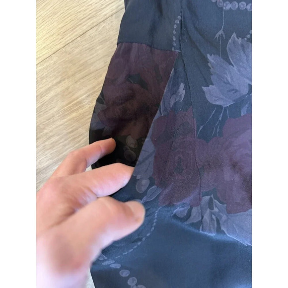 Rebecca‎ Taylor Women’s Mini Dress Size 2 Floral Dark Romantic Fairy Grunge Silk - Picture 10 of 11